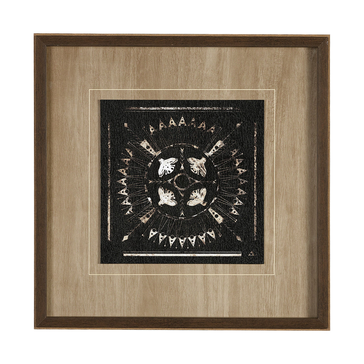 Sandpainting-Ink I by Mercana Studio a Hand Embellished Textured Framed Art Print Matted under Glass by Mercana at Eve Furniture