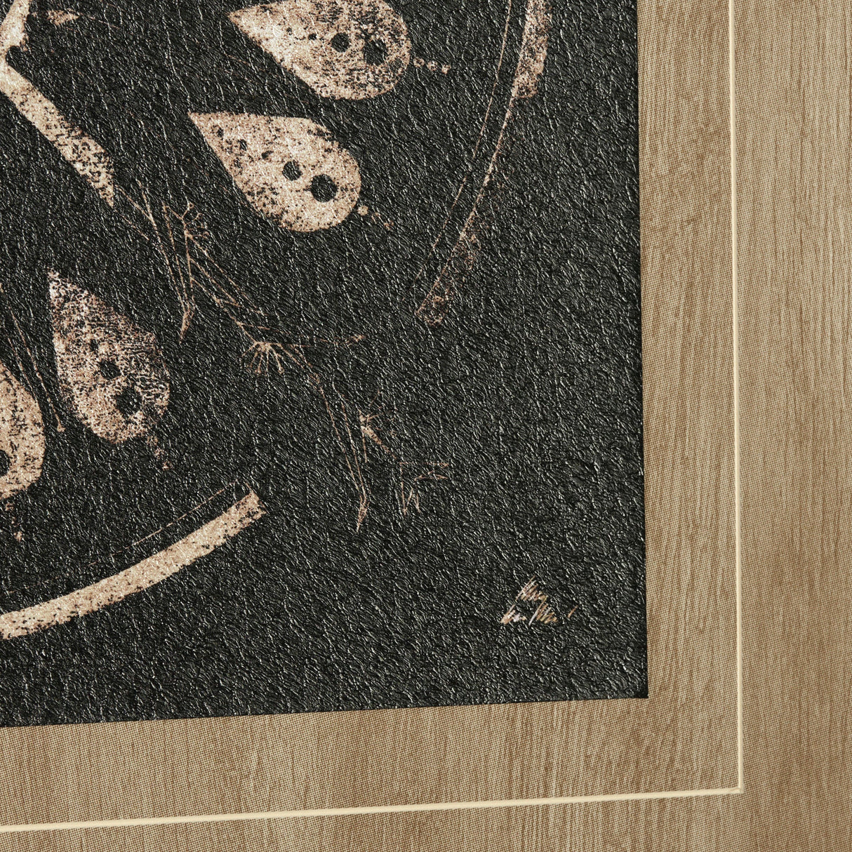 Sandpainting-Ink II by Mercana Studio Hand Embellished Textured Framed Art Print Matted under Glass by Mercana at Eve Furniture