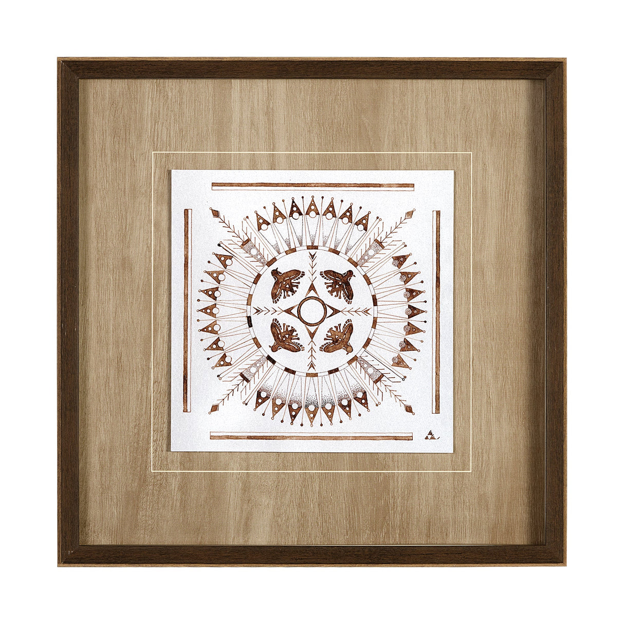 Sandpainting-Watercolor I by Mercana Studio Hand Embellished Framed Art Print Matted under Glass by Mercana at Eve Furniture