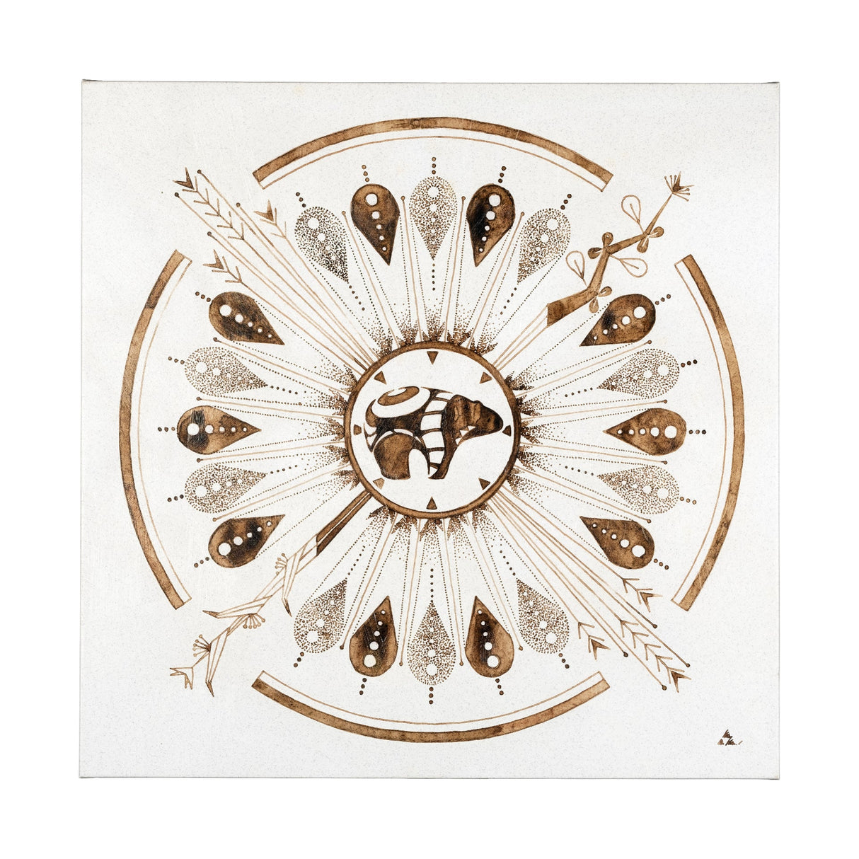 Sandpainting-Watercolor II by Chad Mackay a Hand Embellished Textured Canvas by Mercana at Eve Furniture
