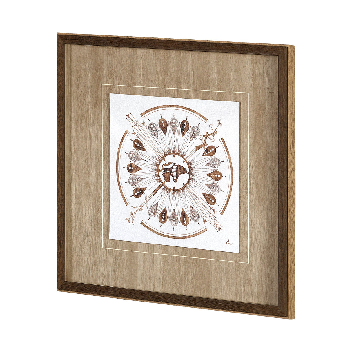 Sandpainting-Watercolor II by Mercana Studio Hand Embellished Framed Art Print Matted under Glass by Mercana at Eve Furniture