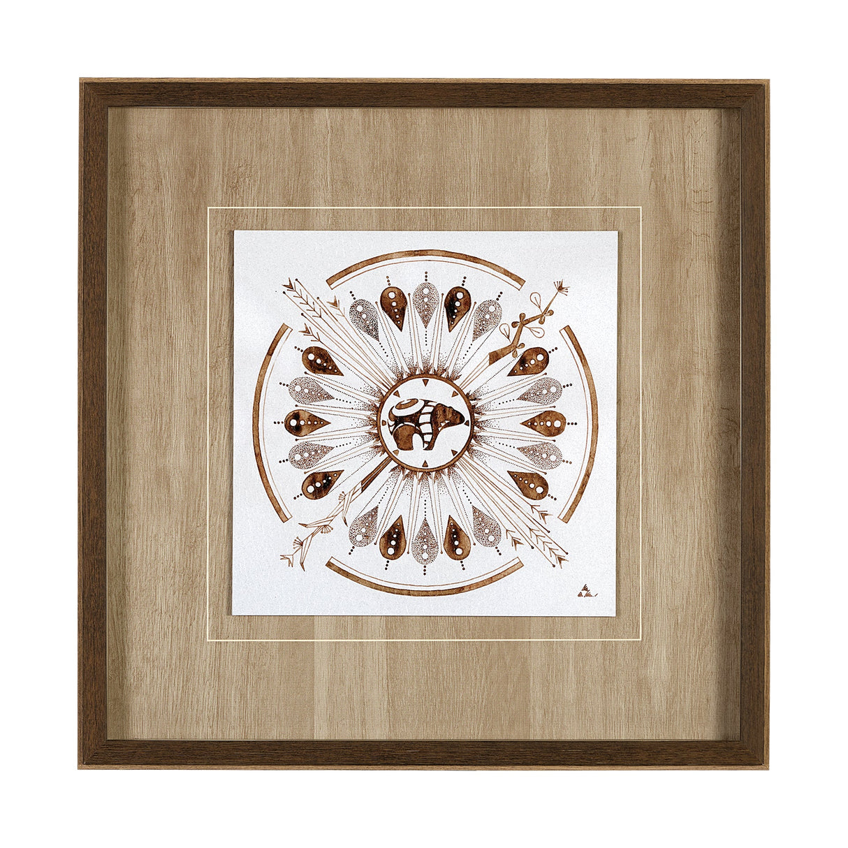 Sandpainting-Watercolor II by Mercana Studio Hand Embellished Framed Art Print Matted under Glass by Mercana at Eve Furniture