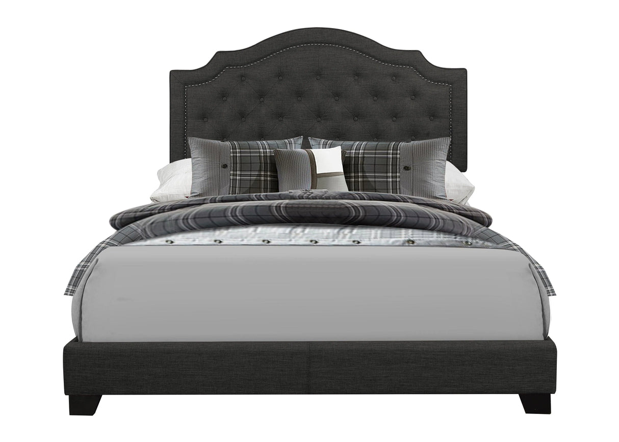Sandy Dark Gray Queen Upholstered Bed by Homelegance at Eve Furniture