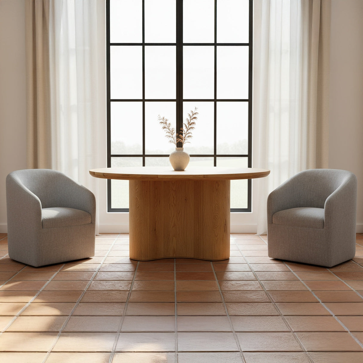 Sandy Grey Rolling Dining Chair by Moe's Home at Eve Furniture