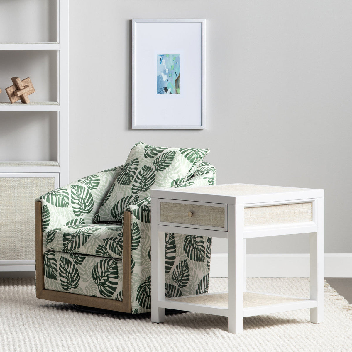 Sandy Shores White/Cream End Table by Crestview at Eve Furniture