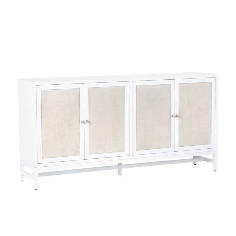 Sandy Shores White/Cream Four-Door Sideboard by Crestview at Eve Furniture