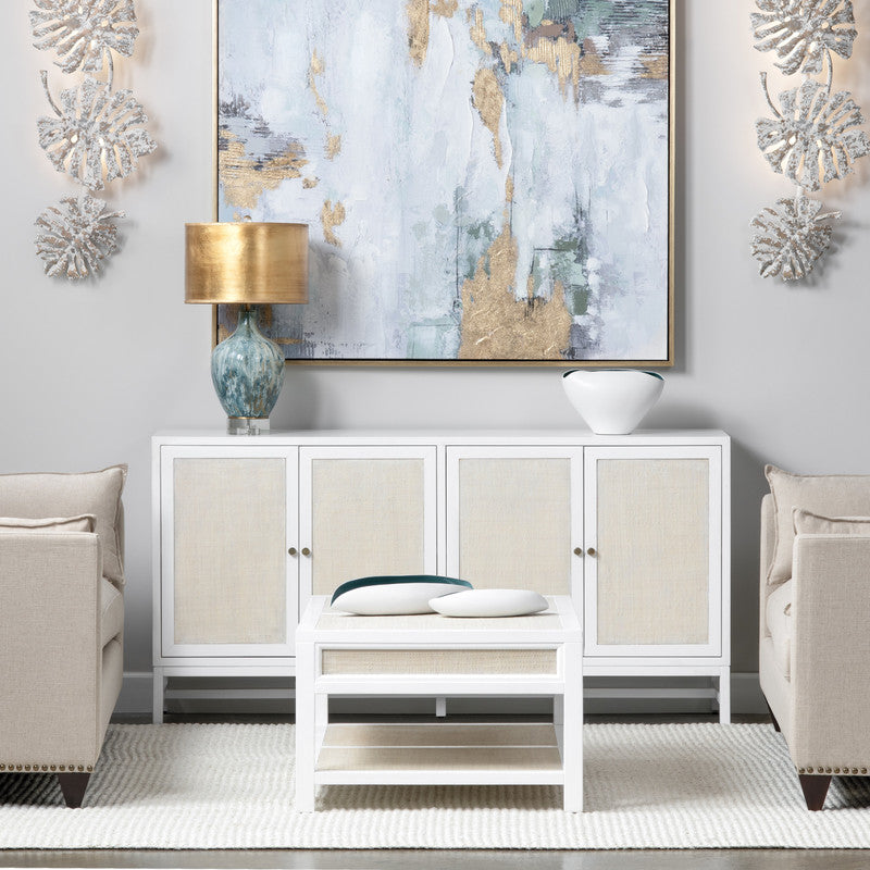 Sandy Shores White/Tan Cocktail Table by Crestview at Eve Furniture
