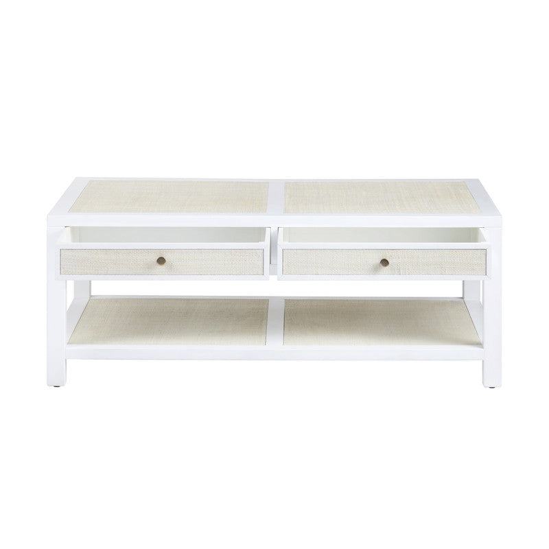 Sandy Shores White/Tan Cocktail Table by Crestview at Eve Furniture