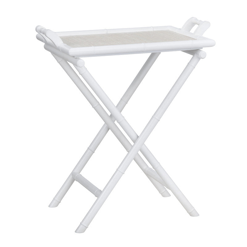 Sandy Shores White/Tan Tray Table by Crestview at Eve Furniture