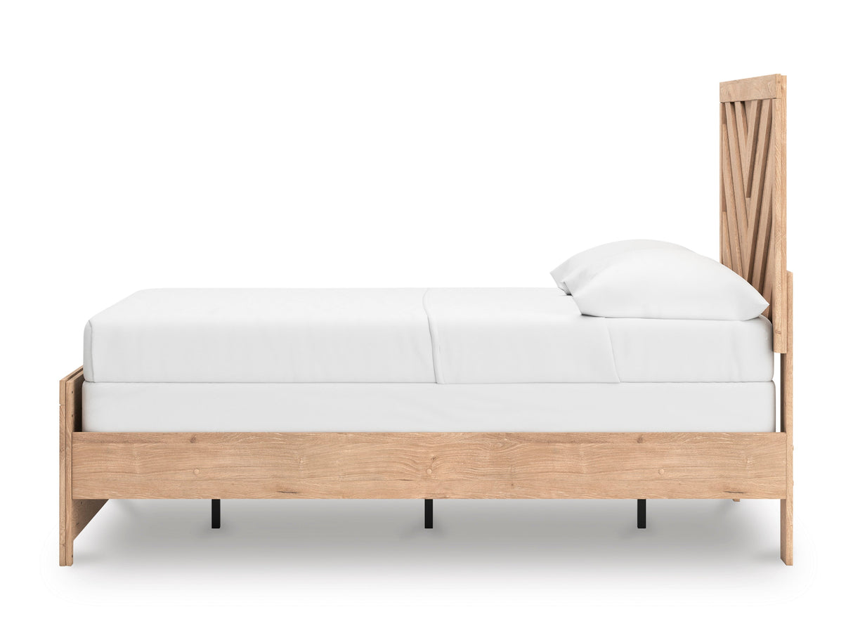 Sanginlane Tan Crossbuck Full Panel Bed by Ashley at Eve Furniture