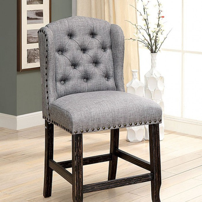 Sania Light Gray Counter Height Chair Set of 2 by Furniture of America at Eve Furniture