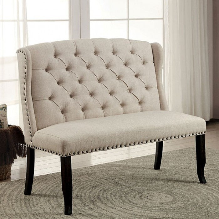 Sania Rustic Antique Black/Beige 6-Piece Dining Room Set by Furniture of America at Eve Furniture