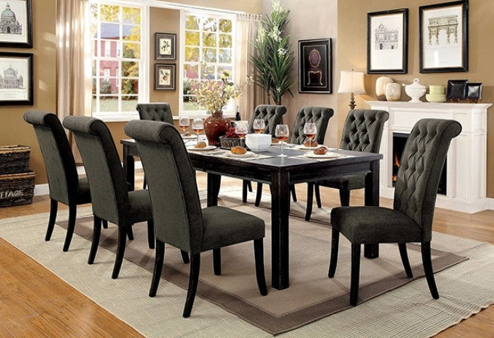 Sania Rustic/Antique Black/Beige 9-Piece Dining Room Set by Furniture of America at Eve Furniture