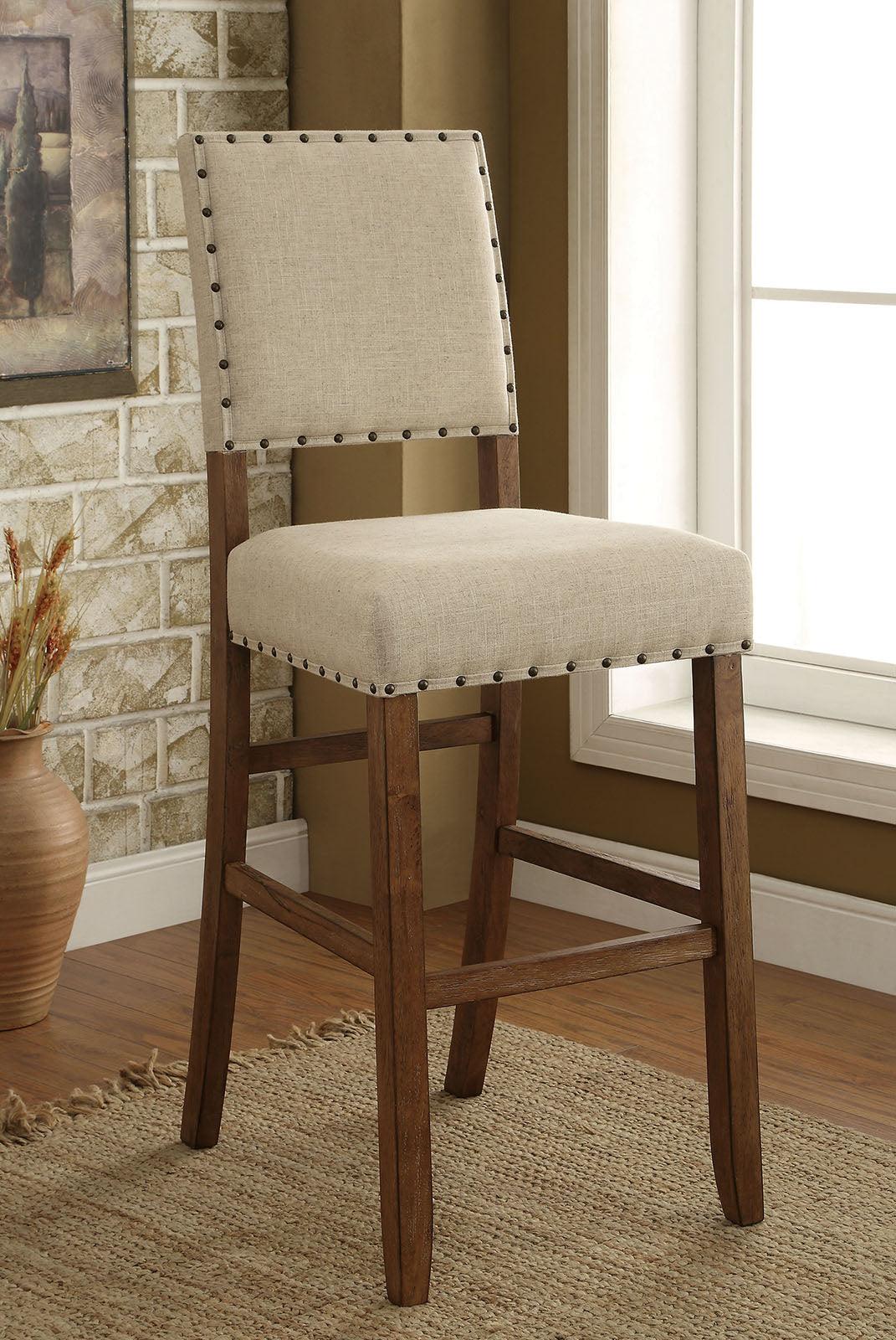 Sania Rustic Oak Bar Chair by Furniture of America at Eve Furniture