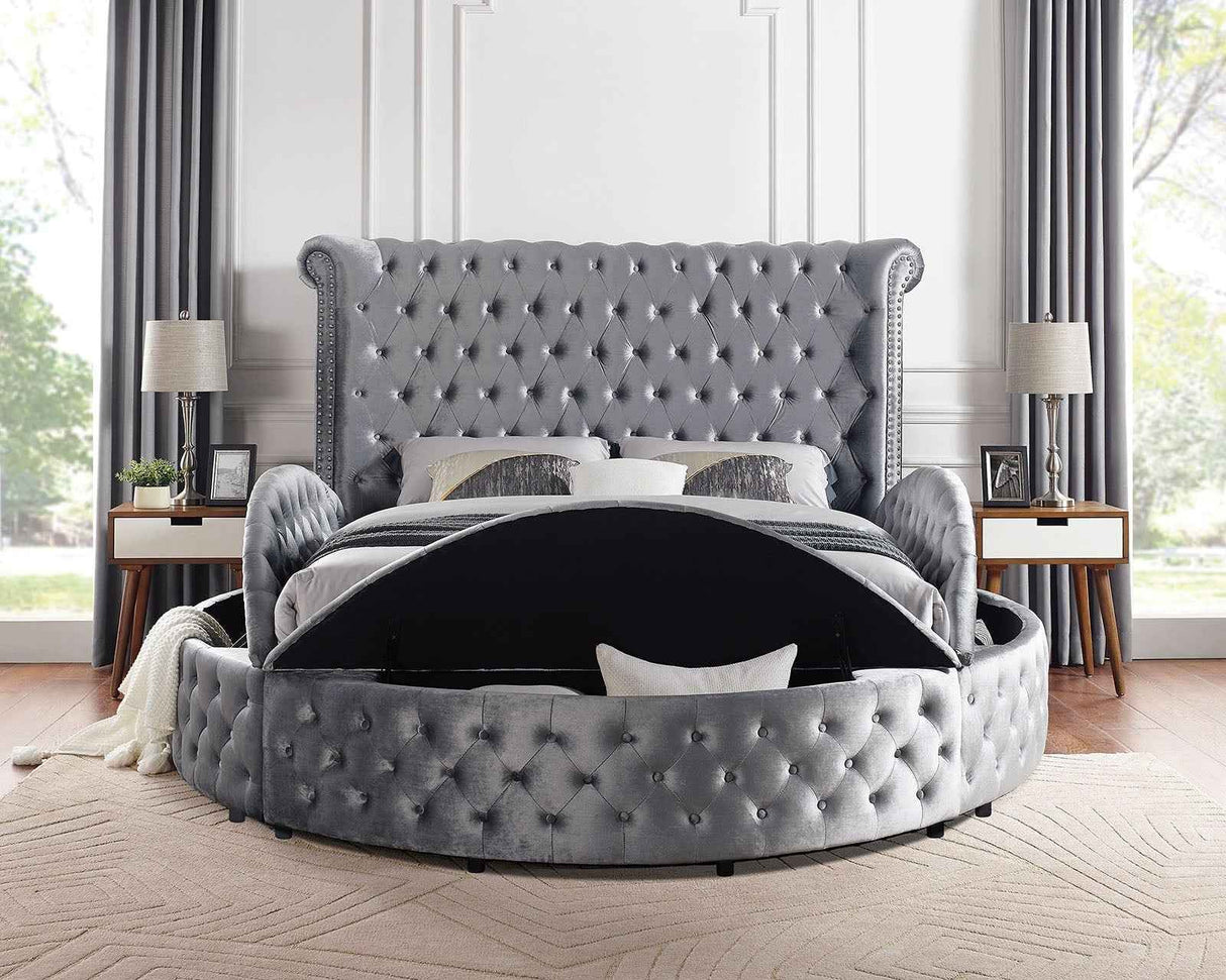 Sansom Gray 5-Piece Queen Bedroom Set by Furniture of America at Eve Furniture