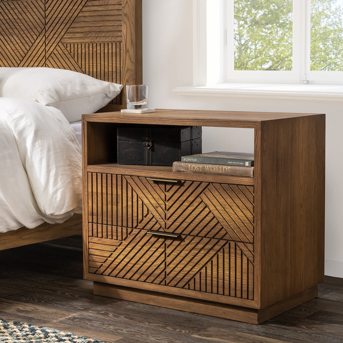 Santa Clara 2 Drawer Nightstand - Caramel Brown by Classic Home at Eve Furniture