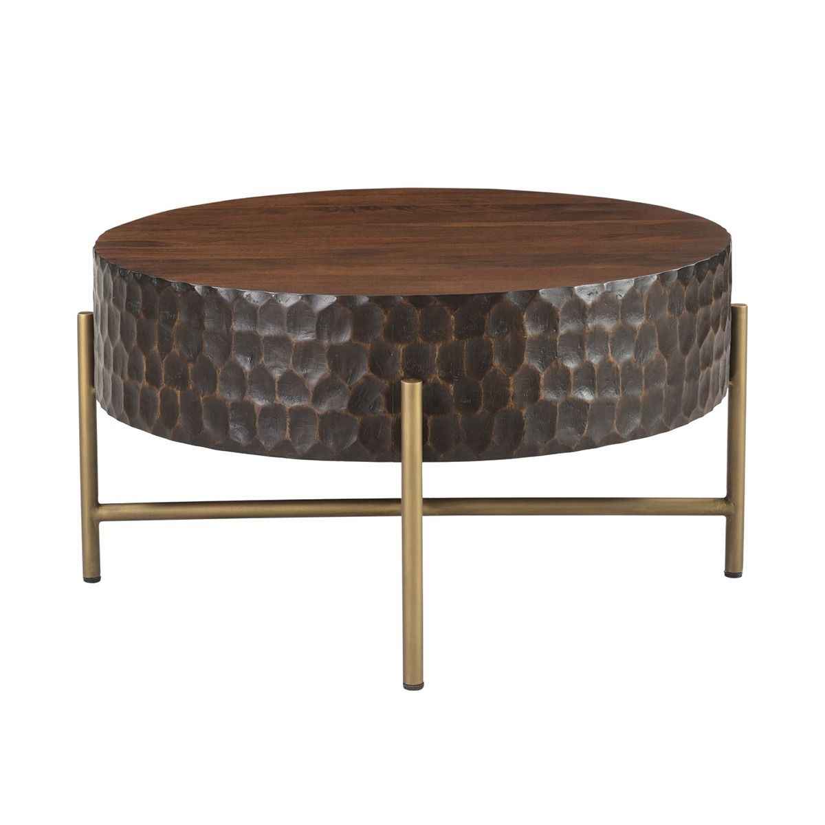 Santa Cruz 34" Round Coffee Table in Two Tone by Home Trends & Design at Eve Furniture