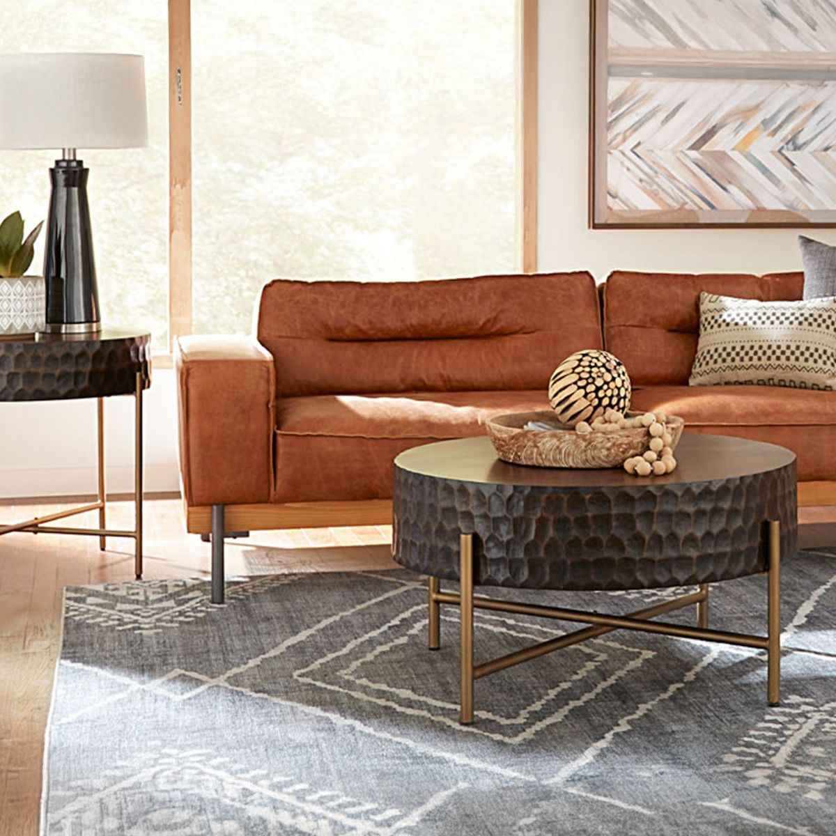 Santa Cruz 34" Round Coffee Table in Two Tone by Home Trends & Design at Eve Furniture