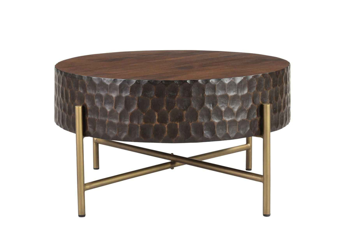 Santa Cruz 34" Round Coffee Table in Two Tone by Home Trends & Design at Eve Furniture