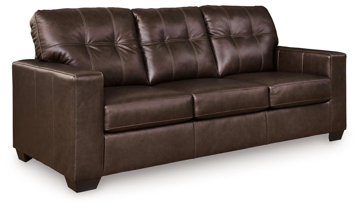 Santorine Dark Brown Leather Queen Sofa Sleeper by Ashley at Eve Furniture