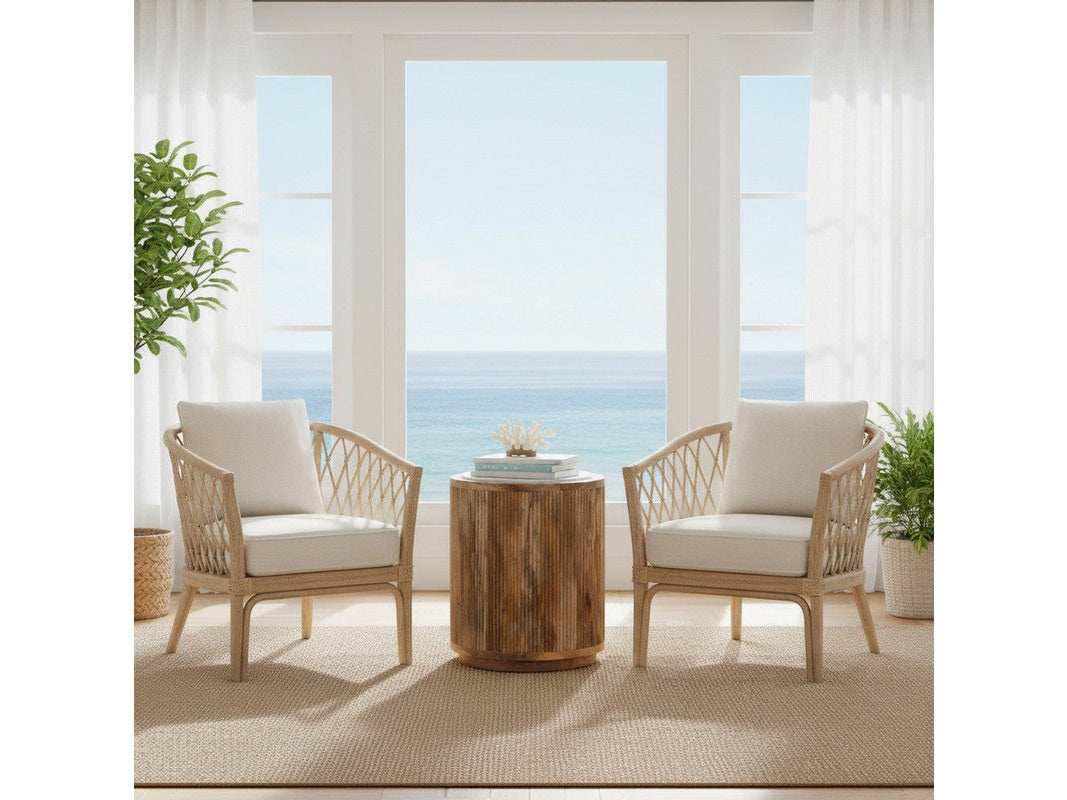 Santorini Brown/White End Table by Crestview at Eve Furniture