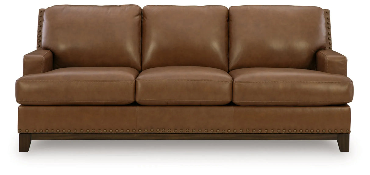 Saonara Amber Genuine Leather Sofa and Loveseat by Ashley at Eve Furniture
