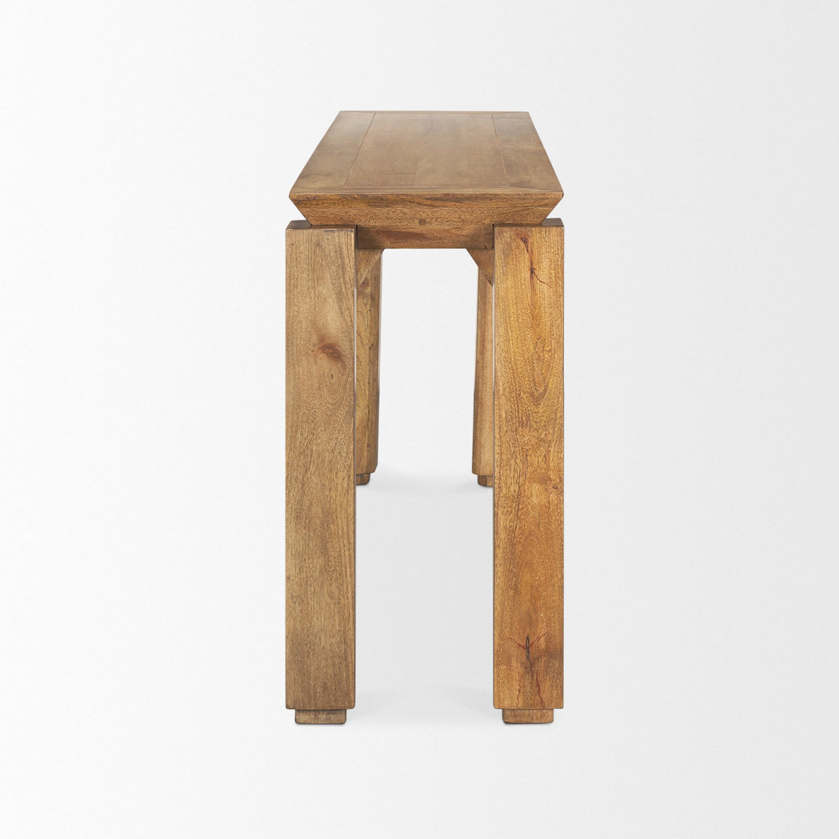 Sapphira Brown Wood Tapered Top Console Table by Mercana at Eve Furniture