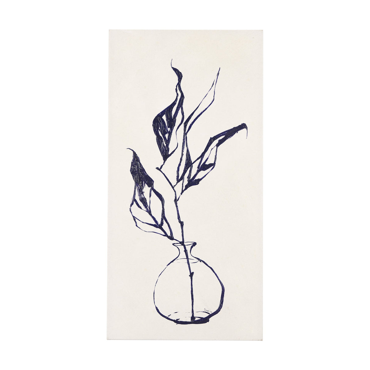 Sapphire Vase I by Mercana Studio a Hand Embellished Textured Canvas by Mercana at Eve Furniture