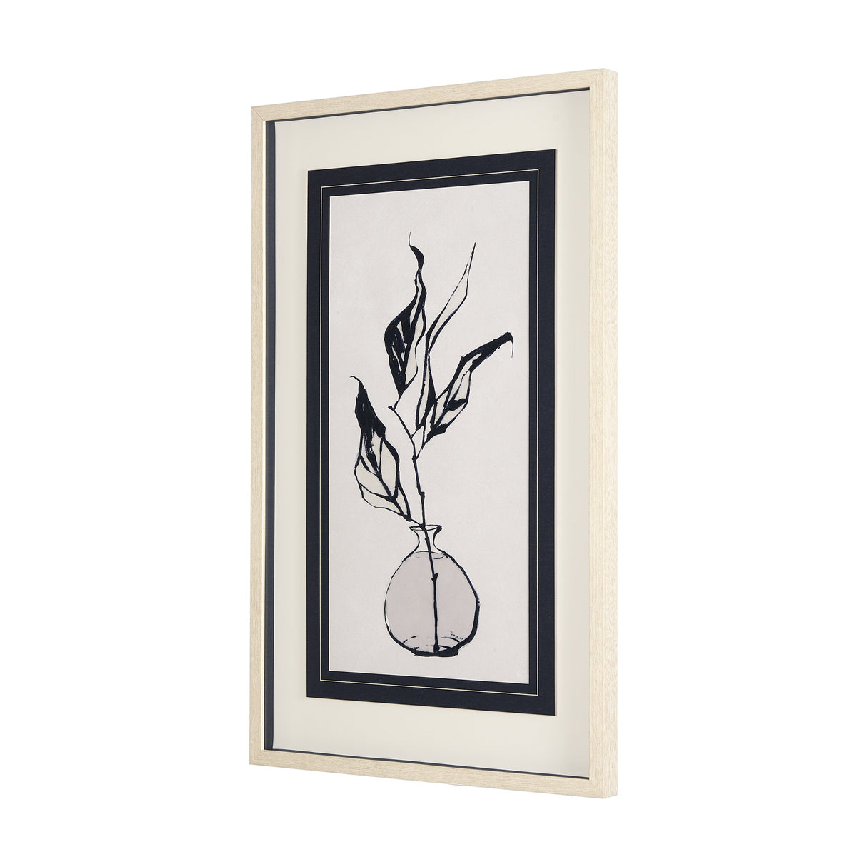 Sapphire Vase I by Mercana Studio a Hand Embellished Textured Framed Art Print Matted under Glass by Mercana at Eve Furniture