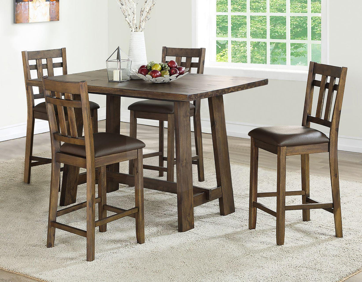 Saranac Mocha 5-Piece Counter Height Dining Set by Steve Silver at Eve Furniture