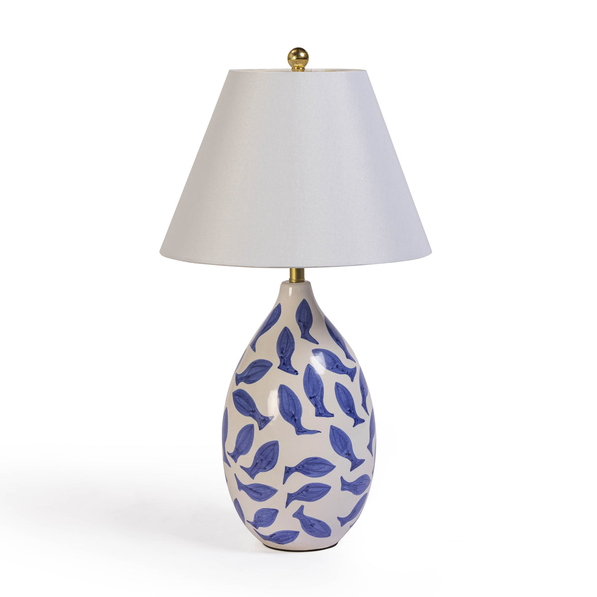 Sardine White & Blue Ceramic Table Lamp by TOV Furniture at Eve Furniture