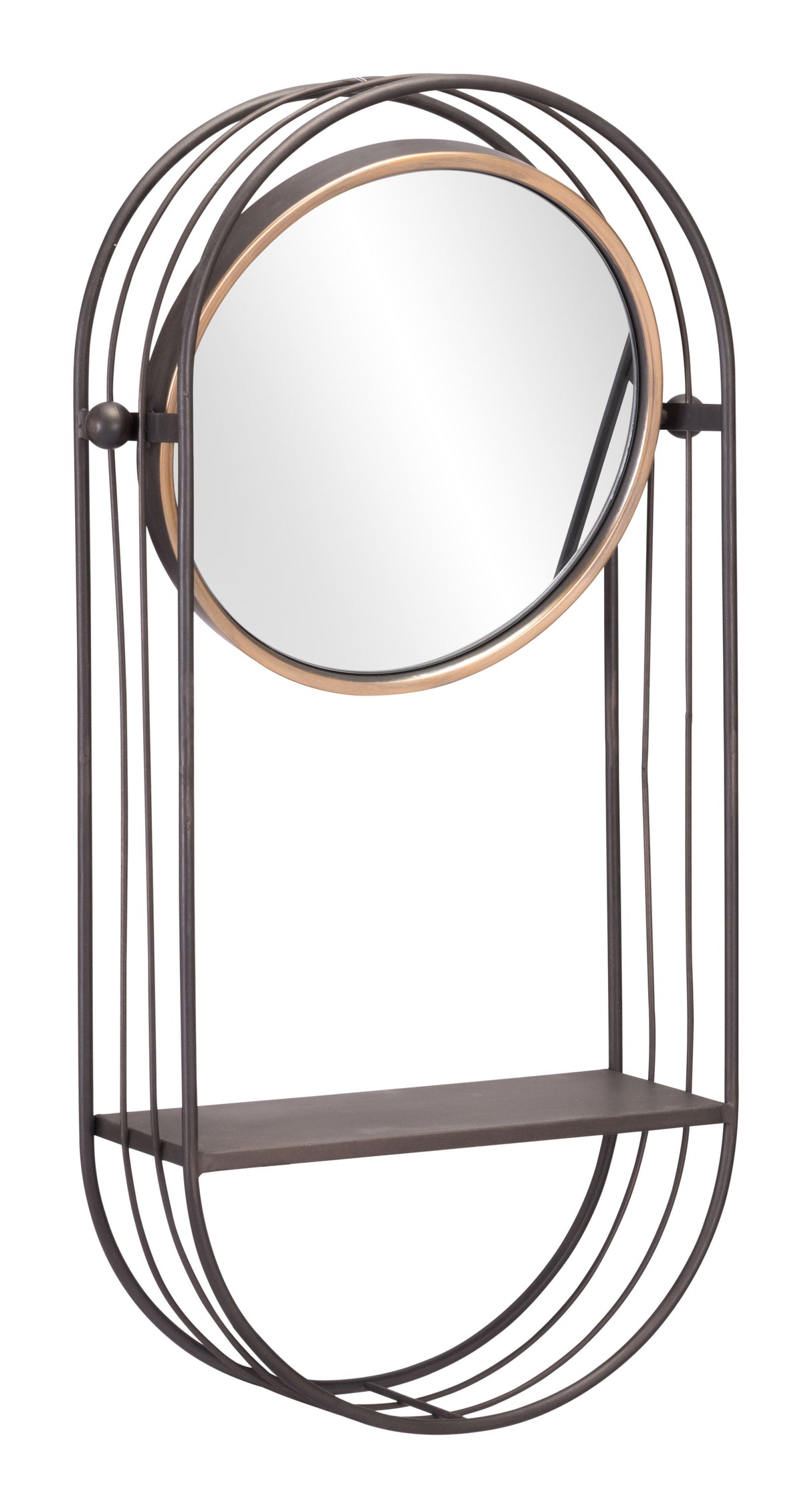 Saroni Antique Gray Mirror Shelf by Zuomod at Eve Furniture