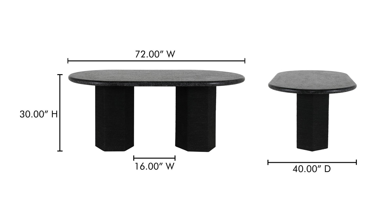 Sartoria Dining Table Black Granite by Moe's Home at Eve Furniture