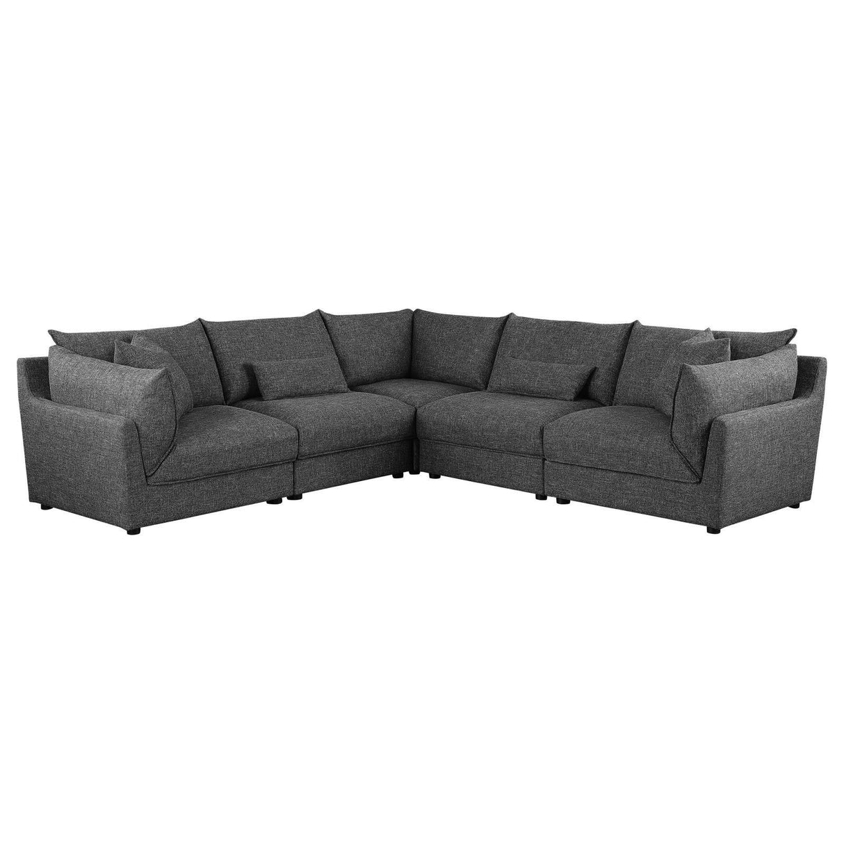 Sasha Barely Black 5-piece Upholstered Modular Sectional Sofa by Coaster at Eve Furniture