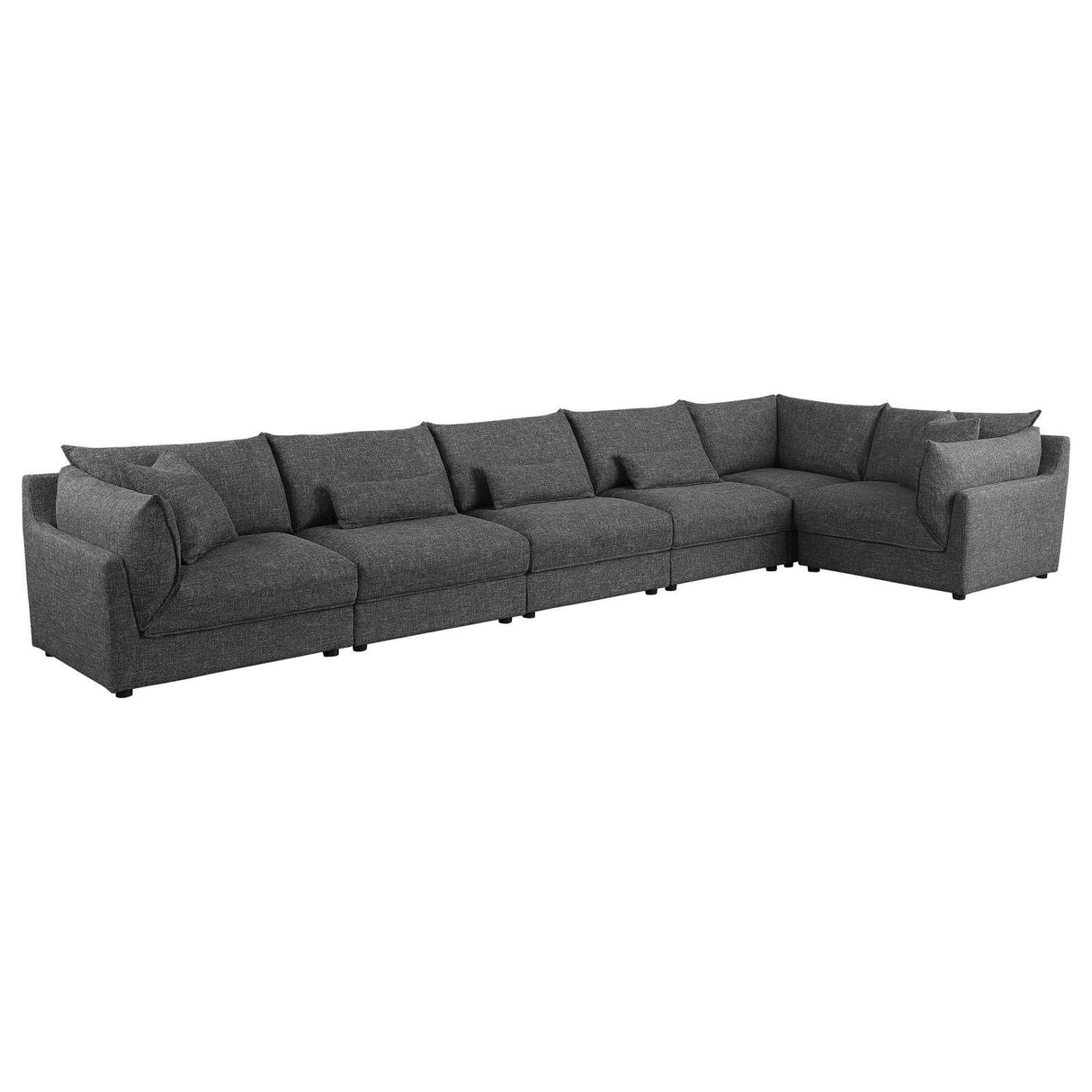 Sasha Barely Black 6-Piece Upholstered Modular Sectional by Coaster at Eve Furniture
