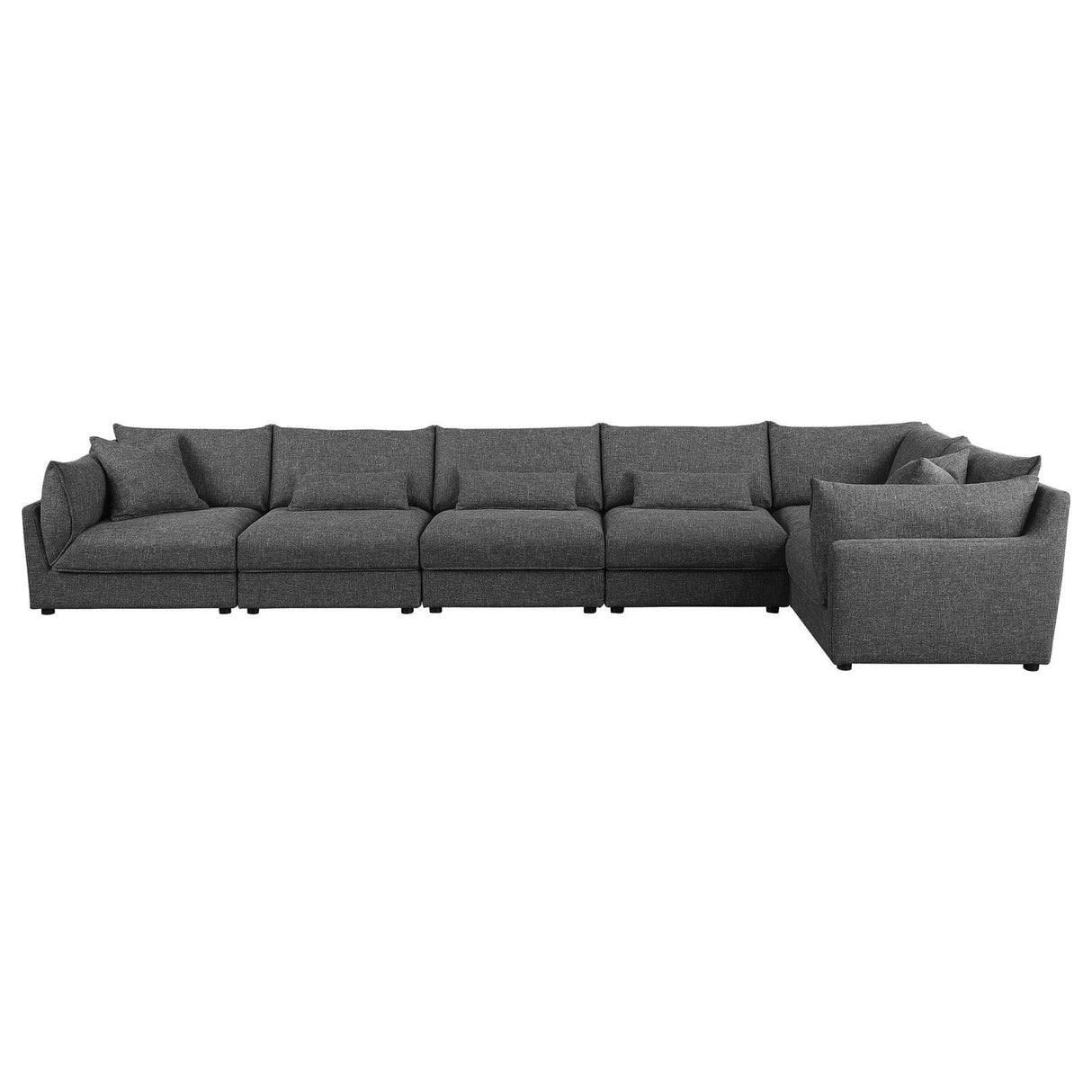 Sasha Barely Black 6-Piece Upholstered Modular Sectional by Coaster at Eve Furniture