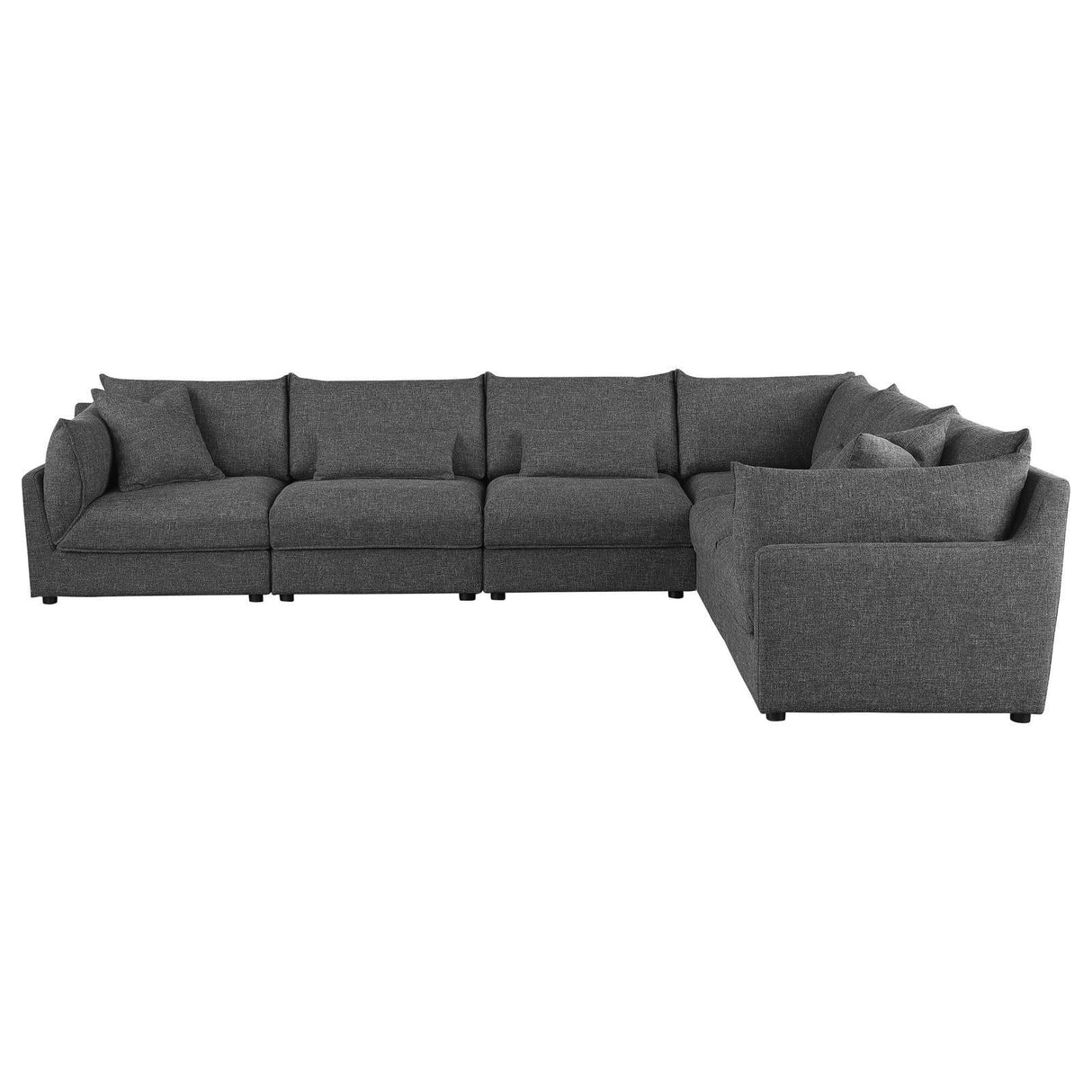 Sasha Barely Black 6-Piece Upholstered Modular Sectional by Coaster at Eve Furniture