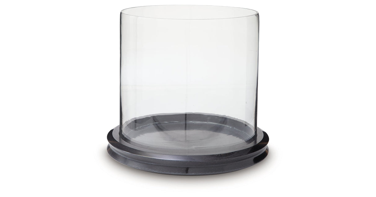 Saskia Clear/Black Candle Holder by ASHLEY FURNITURE at Eve Furniture