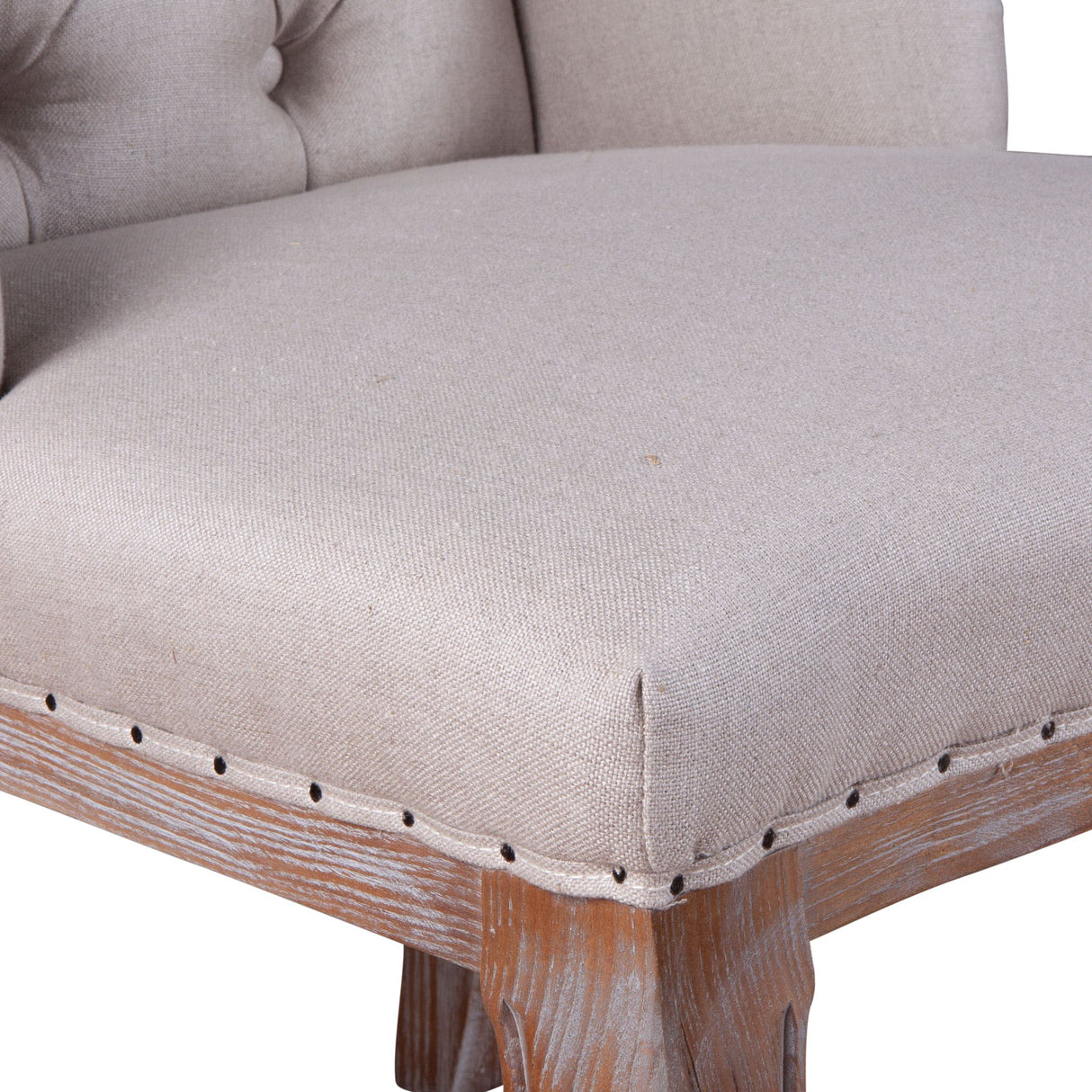 Satine 25" Dining Chair in Off White Linen with Napoleon Legs by Home Trends & Design at Eve Furniture