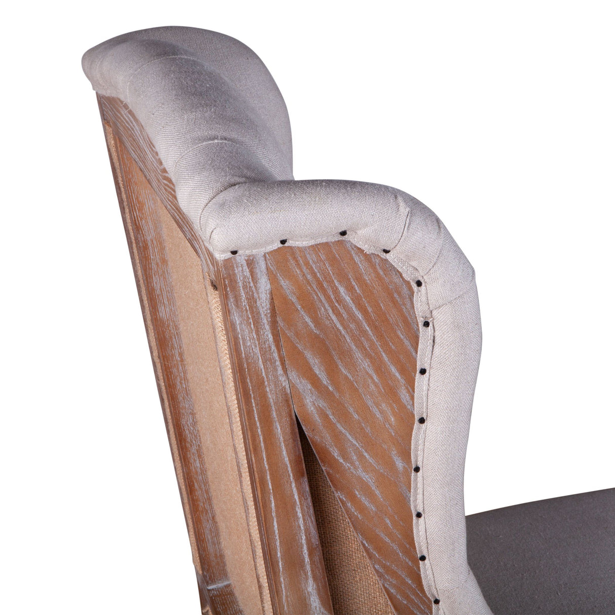 Satine 25" Dining Chair in Off White Linen with Napoleon Legs by Home Trends & Design at Eve Furniture