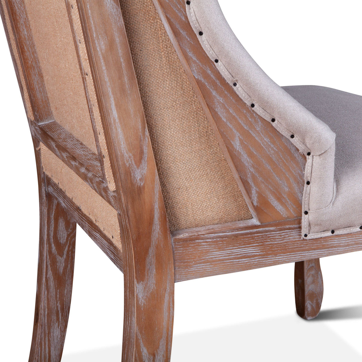 Satine 25" Dining Chair in Off White Linen with Napoleon Legs by Home Trends & Design at Eve Furniture