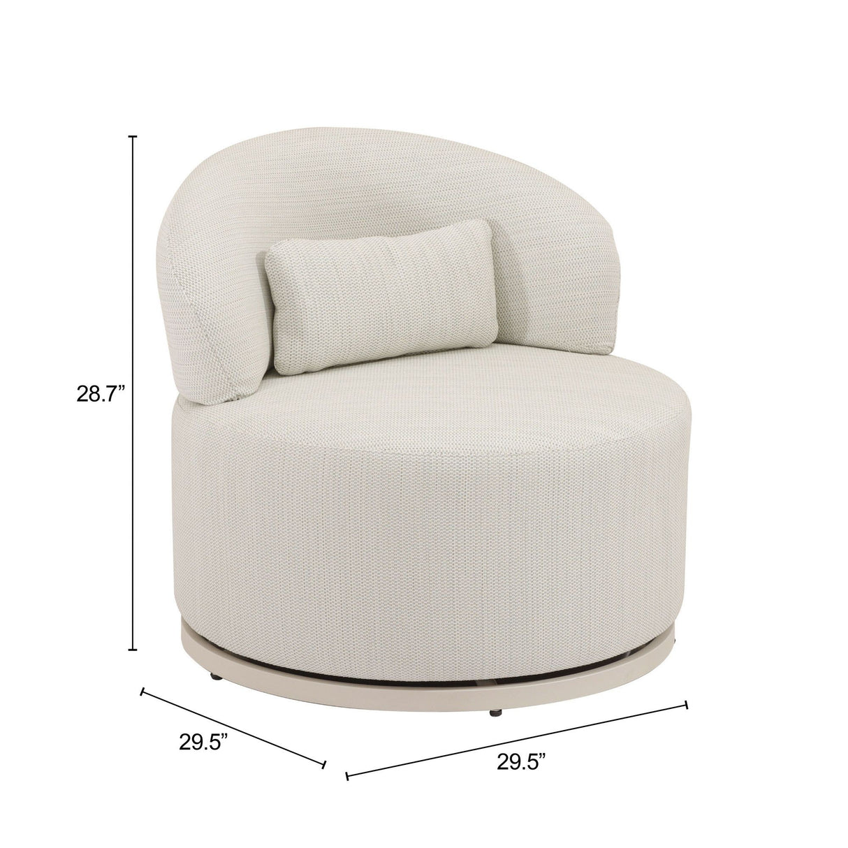 Sausalito Swivel Chair Beige by Zuomod at Eve Furniture