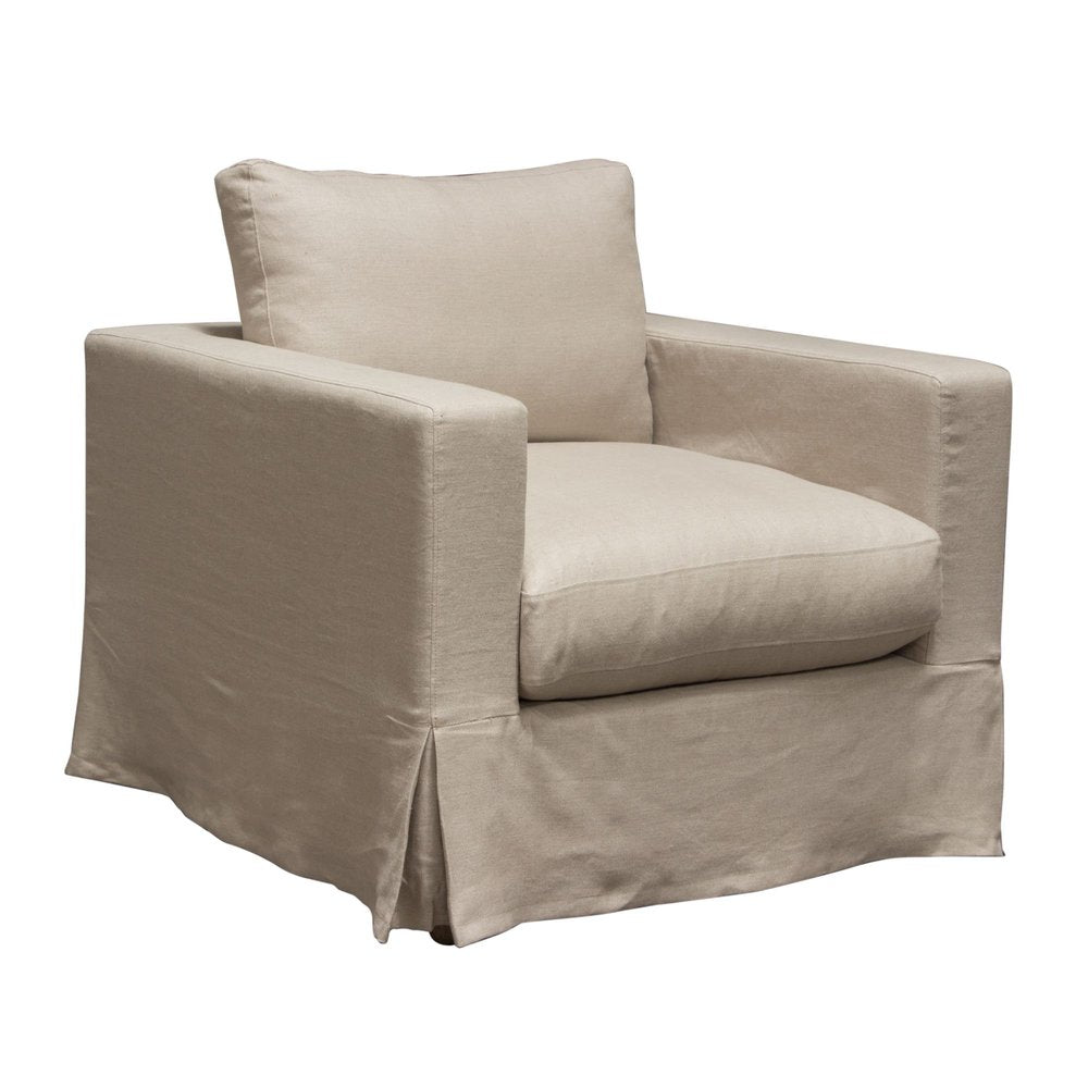 Savannah Sand Natural Linen Slip-Cover Chair by Diamond Sofa at Eve Furniture
