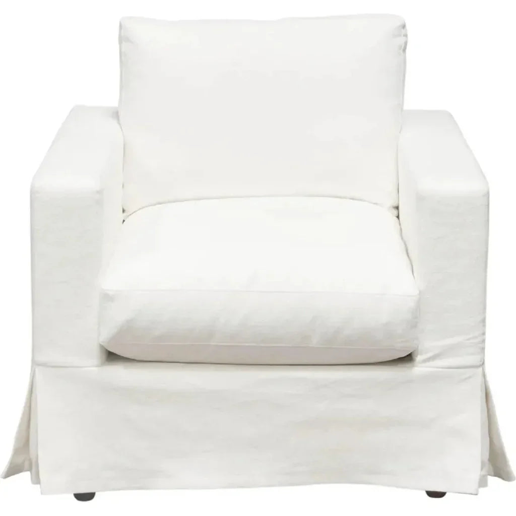 Savannah White Natural Linen Slip-Cover Chair by Diamond Sofa at Eve Furniture