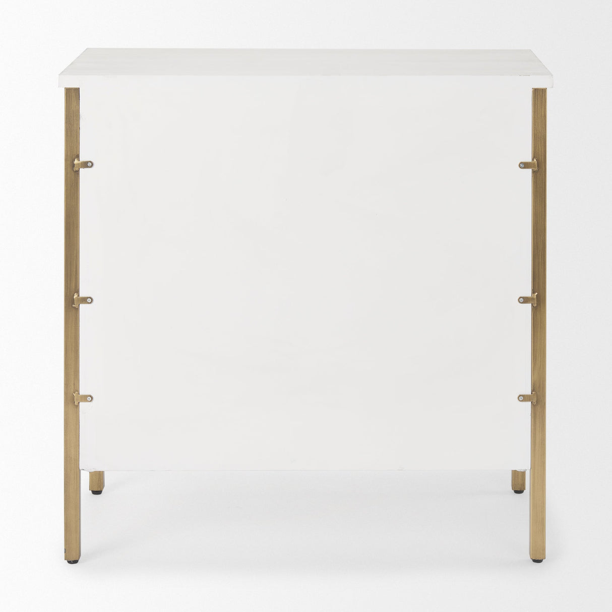 Savannah White Fir Veneer w/ Gold Metal 3-Drawer Accent Cabinet by Mercana at Eve Furniture