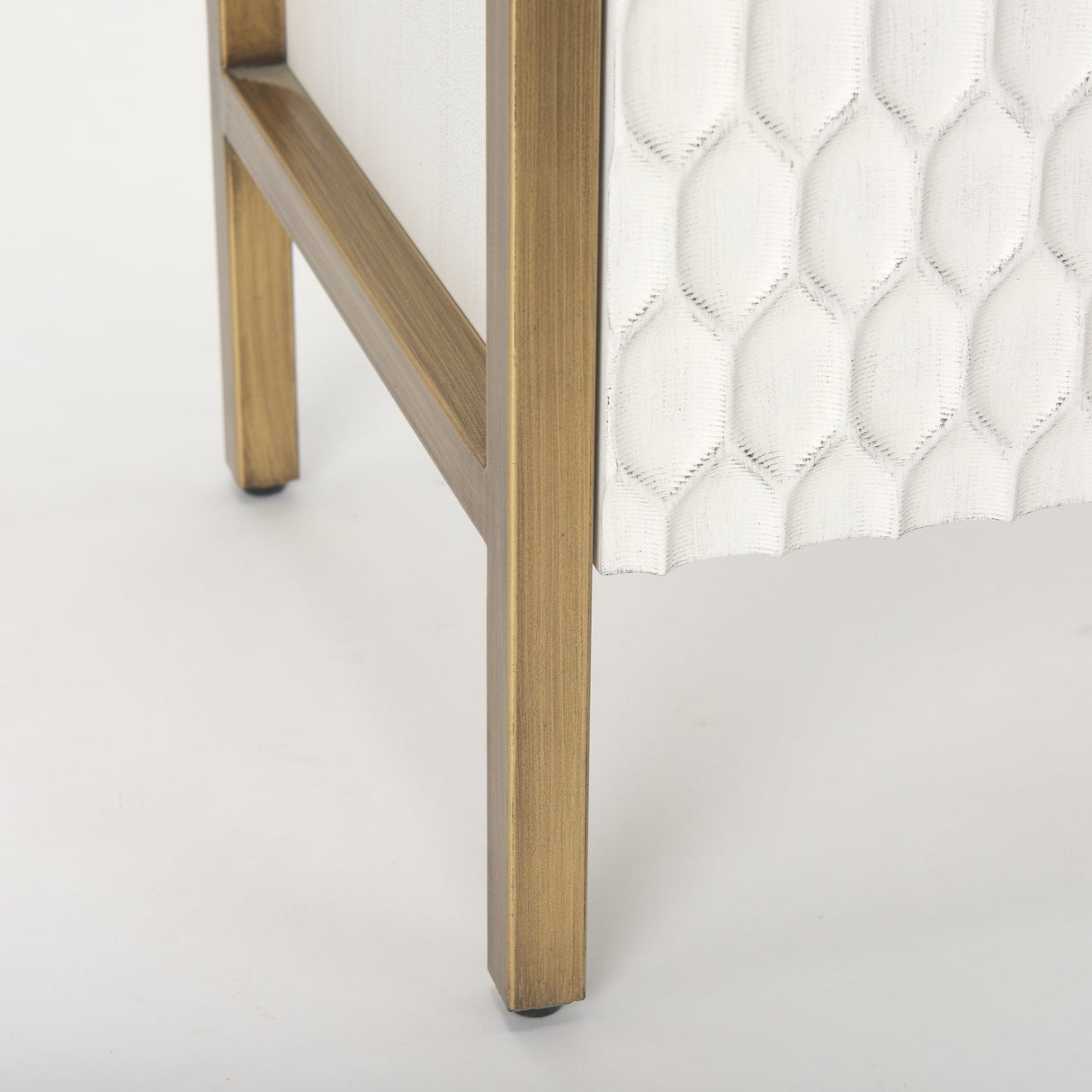 Savannah White Fir Veneer w/ Gold Metal Accent 2-Door Accent Cabinet by Mercana at Eve Furniture