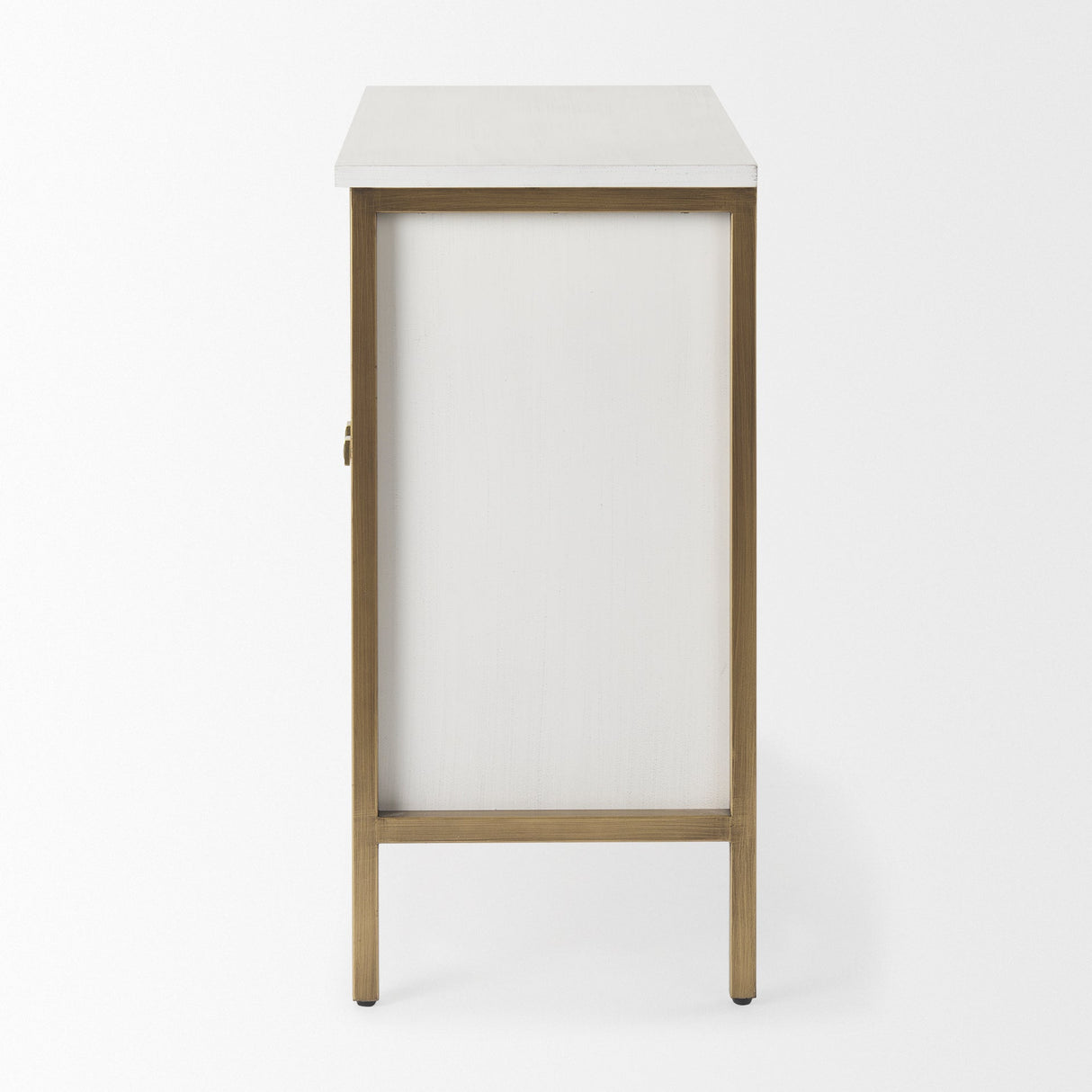 Savannah White Fir Veneer w/ Gold Metal Accent 2-Door Accent Cabinet by Mercana at Eve Furniture