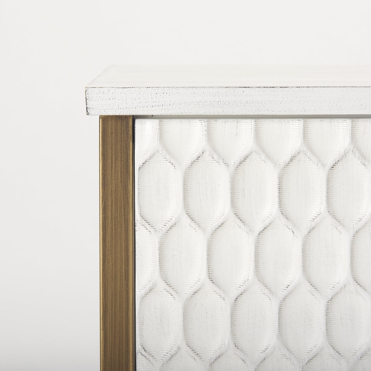 Savannah White Fir Veneer w/ Gold Metal Accent 2-Door Accent Cabinet by Mercana at Eve Furniture