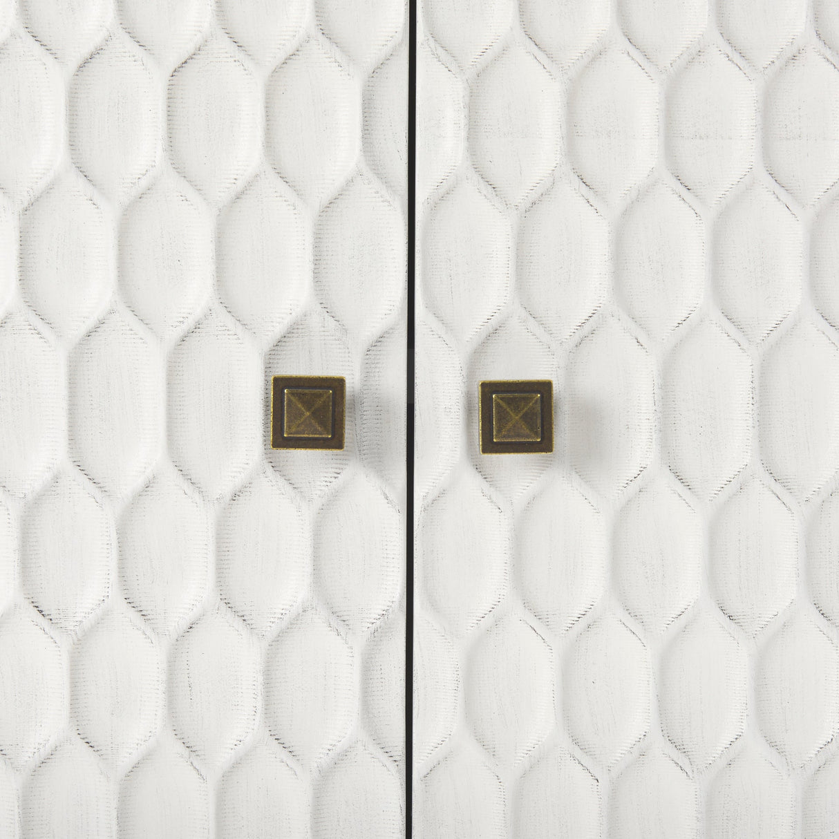 Savannah White Fir Veneer w/ Gold Metal Accent 2-Door Accent Cabinet by Mercana at Eve Furniture