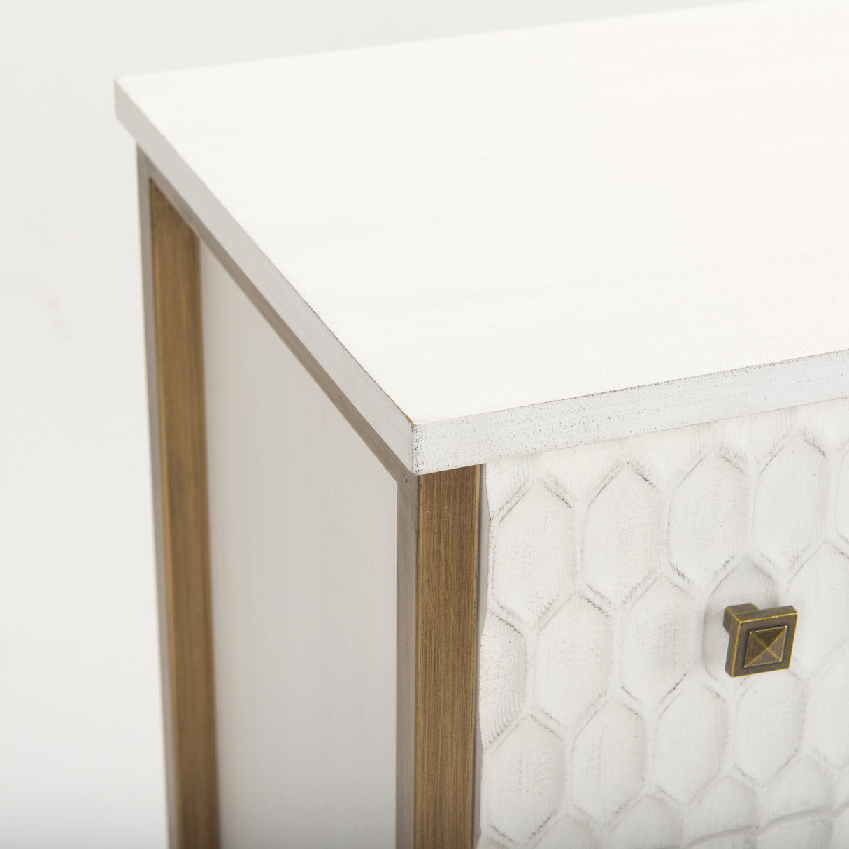 Savannah White Fir Veneer w/ Gold Metal Accents 6-Drawer Sideboard by Mercana at Eve Furniture